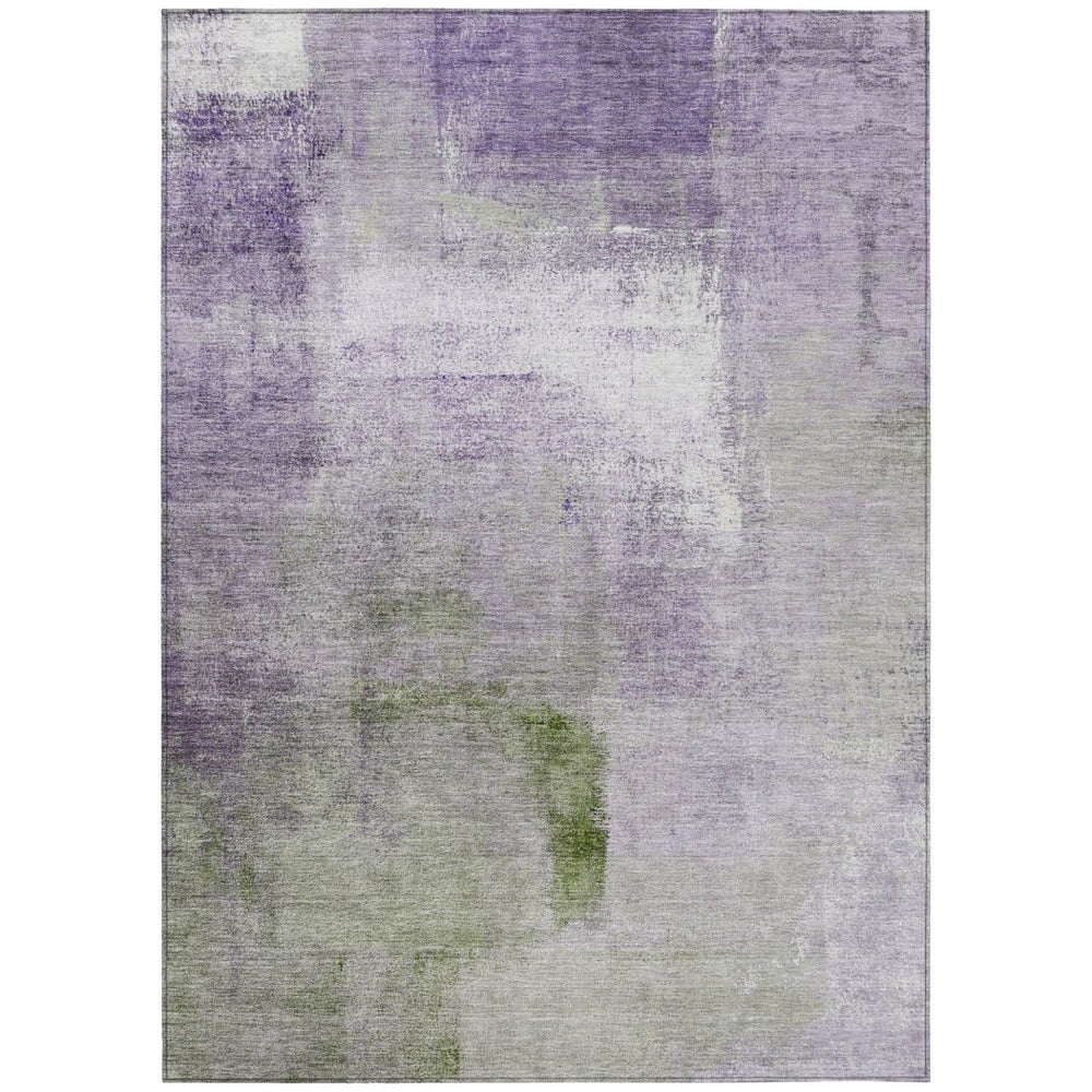 HomeRoots 9' Vibrant Purple Lavender Green Abstract Area Rug – Durable, Washable, Indoor/Outdoor Style Solution 9' X 12' 586946