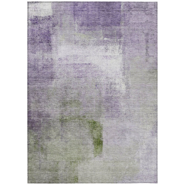 HomeRoots 9' Vibrant Purple Lavender Green Abstract Area Rug – Durable, Washable, Indoor/Outdoor Style Solution 9' X 12' 586946