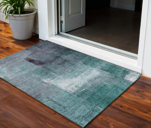 Homeroots 3' Abstract Brown Beige And Ivory Washable Area Rug For Indoor And Outdoor Spaces, Durable Style 3' X 5' Polyester 586948