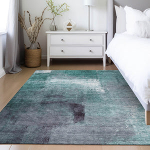 Homeroots 3' Abstract Brown Beige And Ivory Washable Area Rug For Indoor And Outdoor Spaces, Durable Style 3' X 5' Polyester 586948