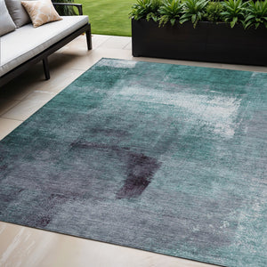 Homeroots 3' Abstract Brown Beige And Ivory Washable Area Rug For Indoor And Outdoor Spaces, Durable Style 5' X 8' Polyester 586949