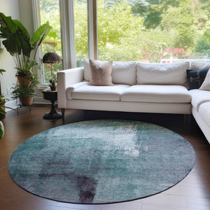 Homeroots 3' Abstract Brown Beige And Ivory Washable Area Rug For Indoor And Outdoor Spaces, Durable Style 8' Round Polyester 586950