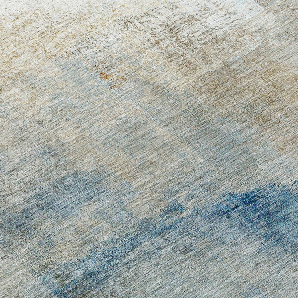 Homeroots 3' Abstract Brown Beige And Ivory Washable Area Rug For Indoor And Outdoor Spaces, Durable Style 8' Round Polyester 586956