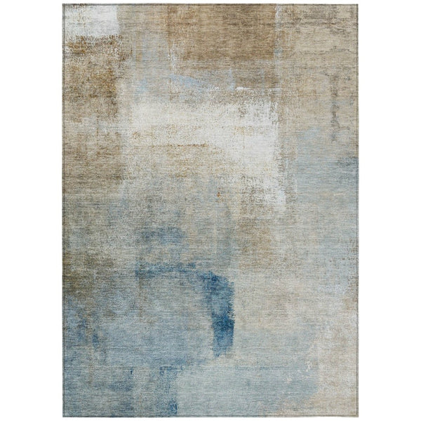 HomeRoots 9' Stylish Abstract Taupe Beige and Ivory Washable Area Rug for Indoor and Outdoor Elegance 9' X 12' 586958