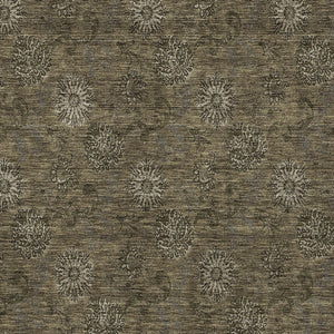 Homeroots 3' Brown And Beige Floral Washable Area Rug – Perfect For Indoor And Outdoor Spaces, Durable Design 3' X 5' Polyester 586960