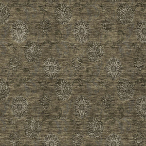 Homeroots 3' Brown And Beige Floral Washable Area Rug – Perfect For Indoor And Outdoor Spaces, Durable Design 5' X 8' Polyester 586961