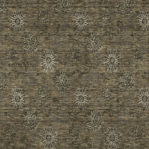 Homeroots 3' Brown And Beige Floral Washable Area Rug – Perfect For Indoor And Outdoor Spaces, Durable Design 10' X 14' Polyester 586965