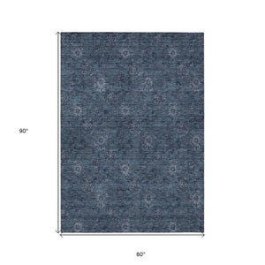 Homeroots 3' Brown And Beige Floral Washable Area Rug – Perfect For Indoor And Outdoor Spaces, Durable Design 5' X 8' Polyester 586967