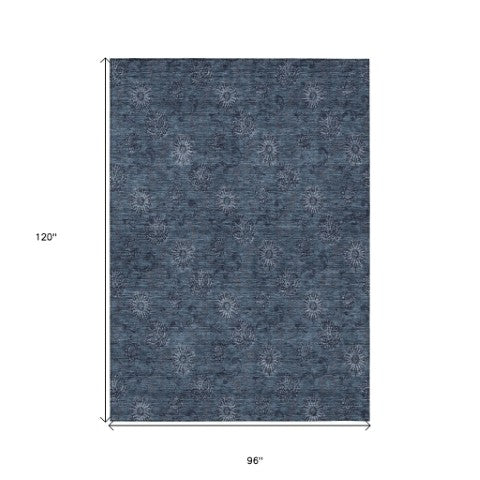 Homeroots 3' Brown And Beige Floral Washable Area Rug – Perfect For Indoor And Outdoor Spaces, Durable Design 8' X 10' Polyester 586969