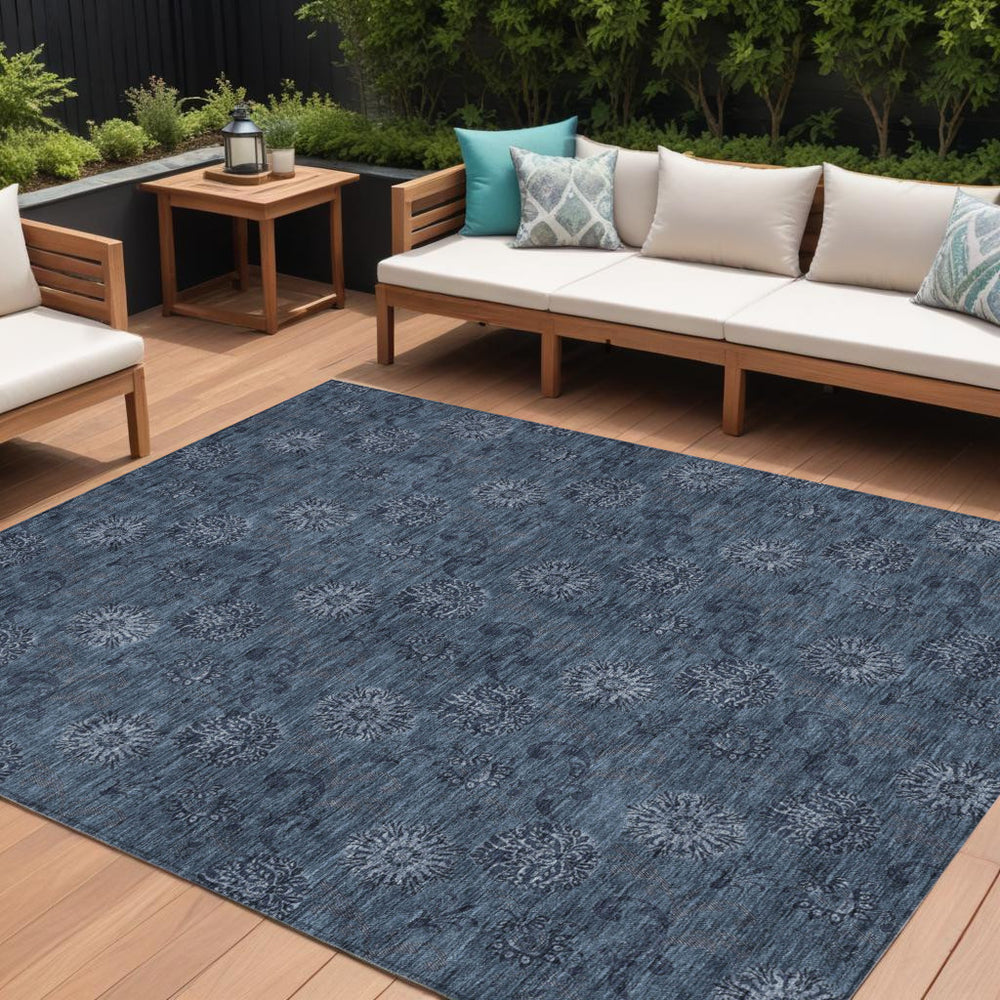 Homeroots 3' Brown And Beige Floral Washable Area Rug – Perfect For Indoor And Outdoor Spaces, Durable Design 9' X 12' Polyester 586970