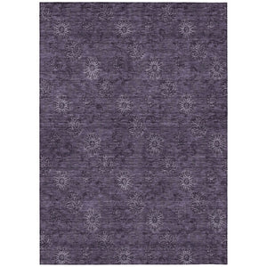 HomeRoots 5' Eggplant Floral Area Rug - Durable, Machine-Washable Design for Indoor & Outdoor Spaces 8' X 10' 586975
