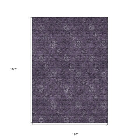 Homeroots 3' Brown And Beige Floral Washable Area Rug – Perfect For Indoor And Outdoor Spaces, Durable Design 10' X 14' Polyester 586977