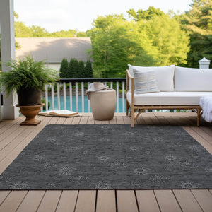 Homeroots 3' Brown And Beige Floral Washable Area Rug – Perfect For Indoor And Outdoor Spaces, Durable Design 3' X 5' Polyester 586978