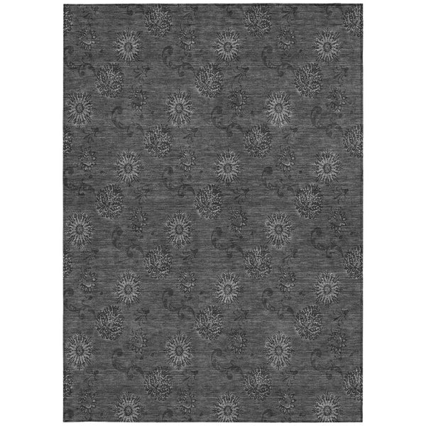 Homeroots 3' Brown And Beige Floral Washable Area Rug – Perfect For Indoor And Outdoor Spaces, Durable Design 8' X 10' Polyester 586981