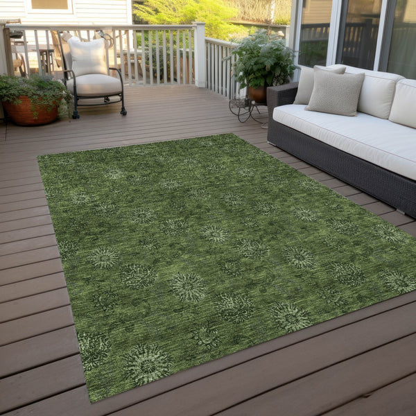 Homeroots 3' Brown And Beige Floral Washable Area Rug – Perfect For Indoor And Outdoor Spaces, Durable Design 3' X 5' Polyester 586984
