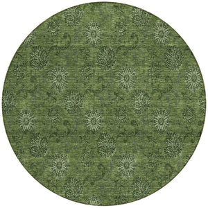 Homeroots 3' Brown And Beige Floral Washable Area Rug – Perfect For Indoor And Outdoor Spaces, Durable Design 8' Round Polyester 586986