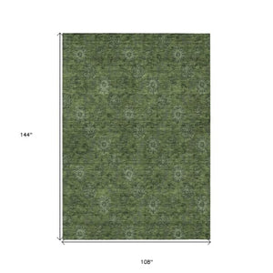 Homeroots 3' Brown And Beige Floral Washable Area Rug – Perfect For Indoor And Outdoor Spaces, Durable Design 9' X 12' Polyester 586988