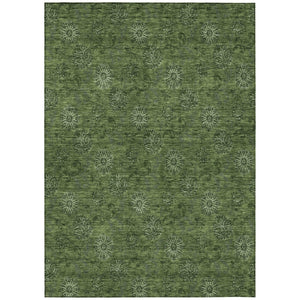 HomeRoots 9' Washable Floral Area Rug in Olive and Green - Durable, Stylish, Perfect for Indoor and Outdoor Spaces 9' X 12' 586988