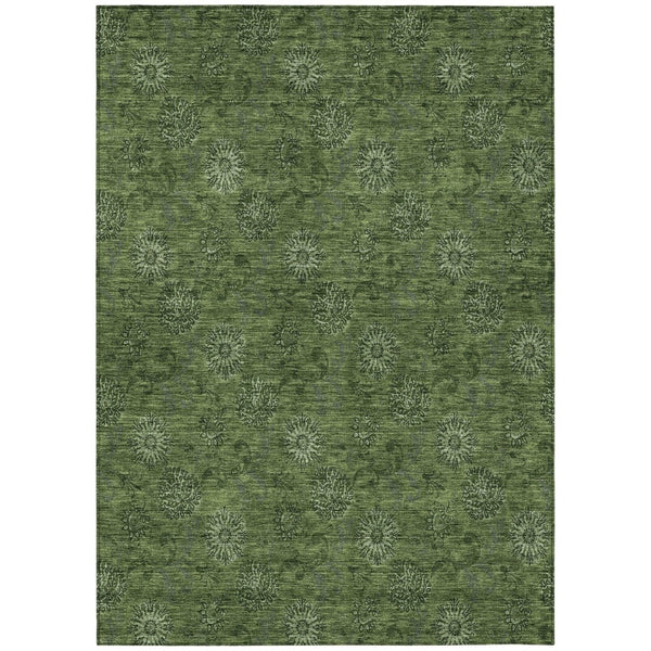HomeRoots 9' Washable Floral Area Rug in Olive and Green - Durable, Stylish, Perfect for Indoor and Outdoor Spaces 9' X 12' 586988
