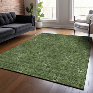 Homeroots 3' Brown And Beige Floral Washable Area Rug – Perfect For Indoor And Outdoor Spaces, Durable Design 9' X 12' Polyester 586988