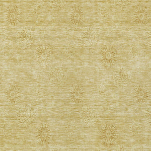 Homeroots 3' Gold Floral Washable Area Rug - Durable Indoor Outdoor Accent For Living Room, Patio & More 3' X 5' Polyester 586990