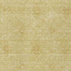 Homeroots 3' Gold Floral Washable Area Rug - Durable Indoor Outdoor Accent For Living Room, Patio & More 8' X 10' Polyester 586993