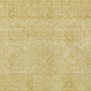 Homeroots 3' Gold Floral Washable Area Rug - Durable Indoor Outdoor Accent For Living Room, Patio & More 9' X 12' Polyester 586994