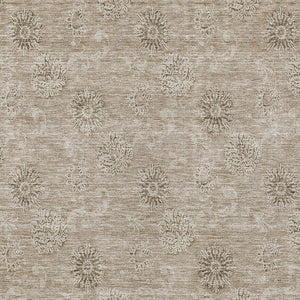 Homeroots 3' Gold Floral Washable Area Rug - Durable Indoor Outdoor Accent For Living Room, Patio & More 3' X 5' Polyester 586996