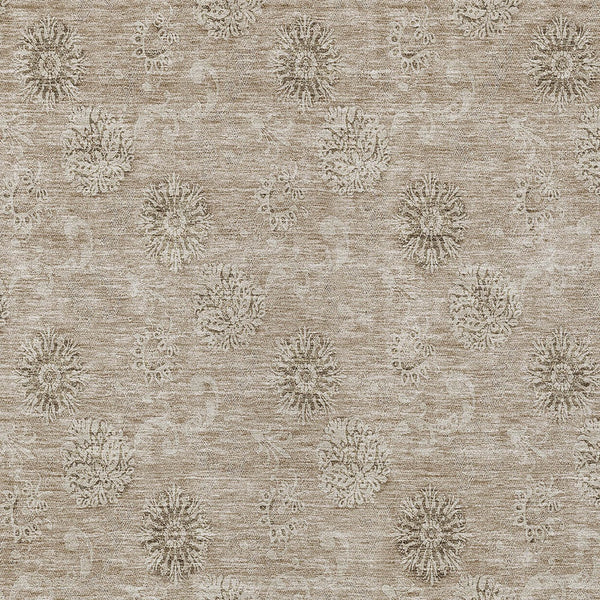 Homeroots 3' Gold Floral Washable Area Rug - Durable Indoor Outdoor Accent For Living Room, Patio & More 3' X 5' Polyester 586996