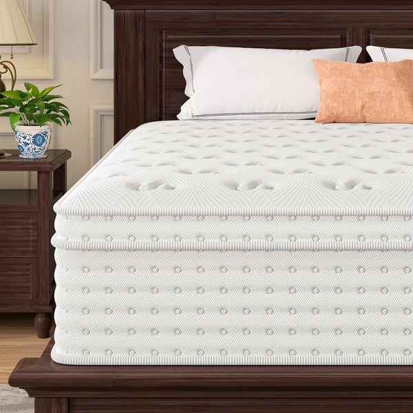 English Elm 12'' King Hybrid Mattress Pocket Coils Memory Foam Ergonomic Fiberglass Free Support B2716P383546