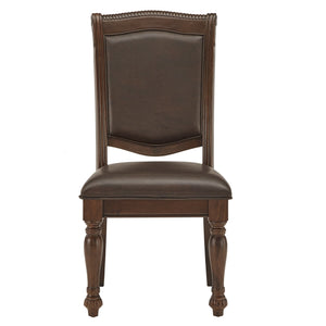 Graham Rubberwood Dining Chair Cherry Faux Leather Traditional Elegance
