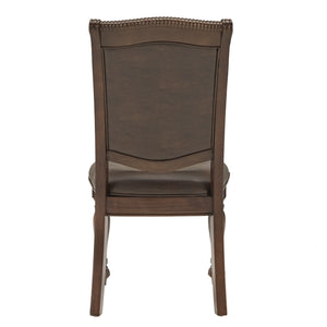 Graham Rubberwood Dining Chair Cherry Faux Leather Traditional Elegance