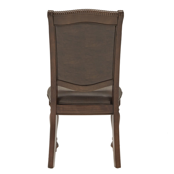 Graham Rubberwood Dining Chair Cherry Faux Leather Traditional Elegance