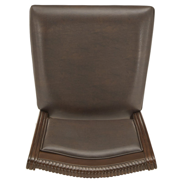 Graham Rubberwood Dining Chair Cherry Faux Leather Traditional Elegance