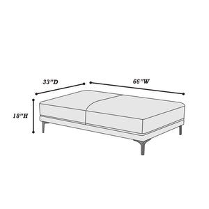 English Elm Modern Antique Gray Large Breathable Leatherette Ottoman 66"x33" Chrome Legs Sleek Living Room Seat Cushion Elegance B011P205225