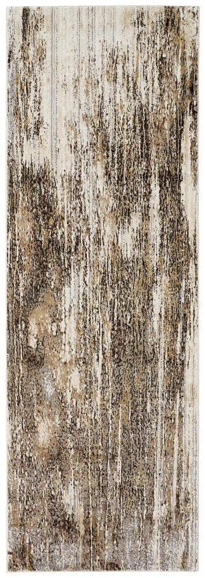 Feizy Rugs Prk3705f Parker Abstract Distressed Rug - Contemporary Viscose And Polyester Design For Modern Interiors Tan,Ivory,Brown Viscose,Polyester Prk3705fivygryi68