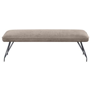 English Elm Kailea Taupe Upholstered Dining Bench with Plush Foam Seating, Vintage Hairpin Legs for Small Spaces B062P299824