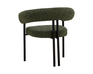 Sunpan ONIVA Dining Armchair – Modern Black Upholstered Comfort with Stylish Curves for Any Space 112264