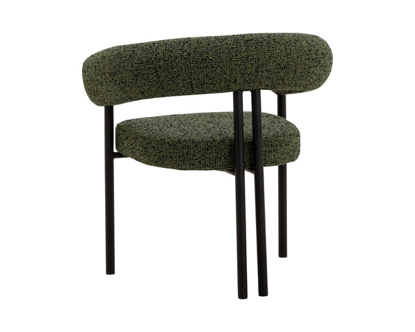 Sunpan ONIVA Dining Armchair – Modern Black Upholstered Comfort with Stylish Curves for Any Space 112264