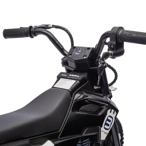English Elm 24v Kids Electric Motocross Motorcycle 200w Hub Motor Suspension Led Bluetooth Audio Black W1578P225053