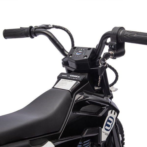 English Elm 24v Kids Electric Motocross Motorcycle 200w Hub Motor Suspension Led Bluetooth Audio Black W1578P225053