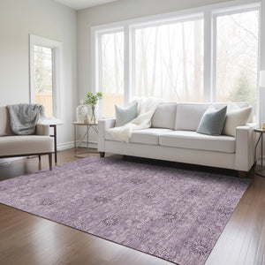 Homeroots 3' Gold Floral Washable Area Rug - Durable Indoor Outdoor Accent For Living Room, Patio & More 3' X 5' Polyester 587002