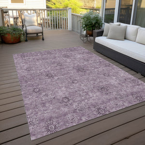Homeroots 3' Gold Floral Washable Area Rug - Durable Indoor Outdoor Accent For Living Room, Patio & More 3' X 5' Polyester 587002