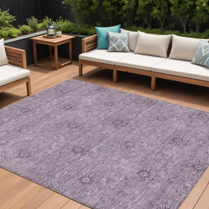 Homeroots 3' Gold Floral Washable Area Rug - Durable Indoor Outdoor Accent For Living Room, Patio & More 8' X 10' Polyester 587005