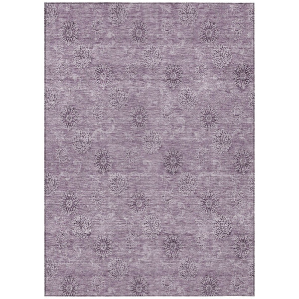 HomeRoots 9' Floral Area Rug in Vibrant Plum and Purple - Durable, Washable Design for Indoor & Outdoor Spaces 9' X 12' 587006