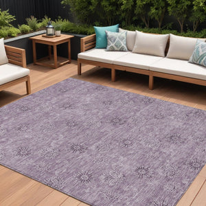 HomeRoots 5' Vibrant Plum and Purple Floral Area Rug - Washable, Durable, Perfect for Indoor and Outdoor Spaces 10' X 14' 587007