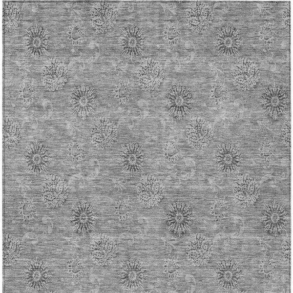 Homeroots 3' Gold Floral Washable Area Rug - Durable Indoor Outdoor Accent For Living Room, Patio & More 5' X 8' Polyester 587009