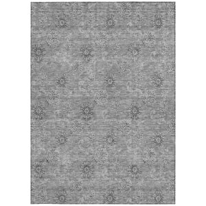 Homeroots 3' Gold Floral Washable Area Rug - Durable Indoor Outdoor Accent For Living Room, Patio & More 10' X 14' Polyester 587013