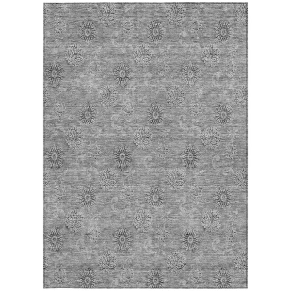 Homeroots 3' Gold Floral Washable Area Rug - Durable Indoor Outdoor Accent For Living Room, Patio & More 10' X 14' Polyester 587013