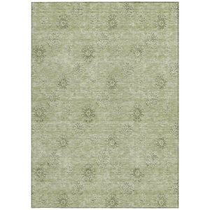 Homeroots 3' Gold Floral Washable Area Rug - Durable Indoor Outdoor Accent For Living Room, Patio & More 3' X 5' Polyester 587014